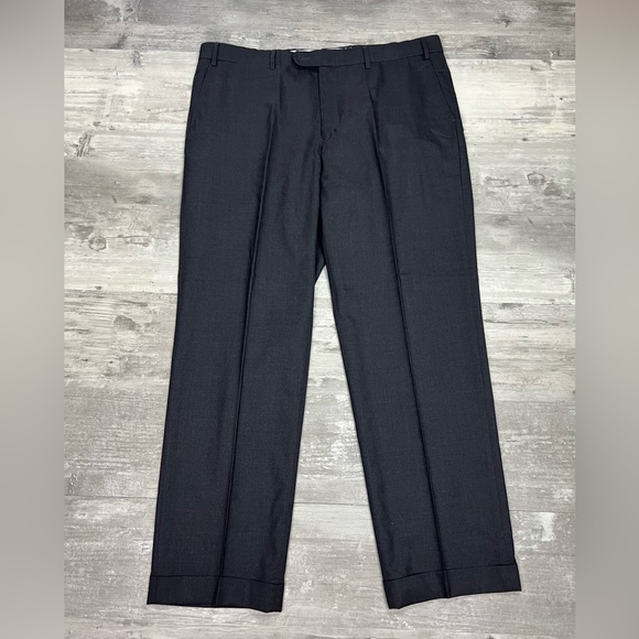 6 East Solid Charcoal Grey Super 130’s Dress Pants 40 - Picture 7 of 8